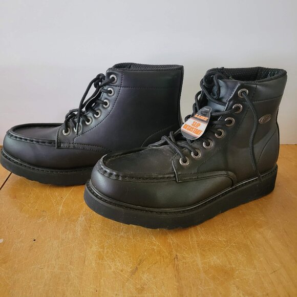Lugz Black Slip Resistant Size Men's Soft Toe Work Boots Size 9 NWT - Picture 3 of 7
